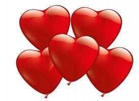 100 Heart Balloons red  